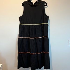 Madewell xxl nwt sleeveless black maxi dress with rickrack details